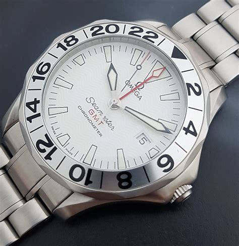 omega seamaster gmt white dial.